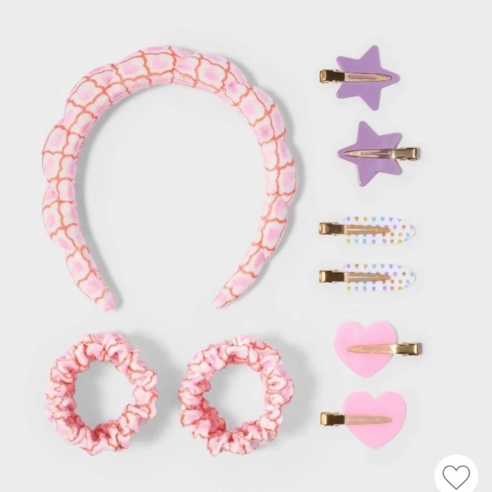 NWT Roller Rabbit x Target Hair Accessories Set Pink Hearts